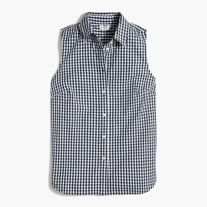 Gingham button-up sleeveless shirt